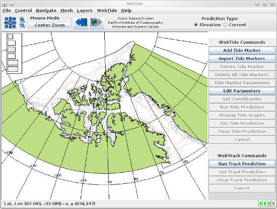 WebTide with Arctic domain screenshot