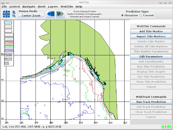 WebTide with Northeast Pacific domain screenshot